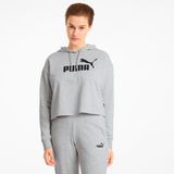 Puma Essentials Cropped Logo Tr Kadın Gri Kapüşonlu Sweatshirt