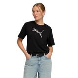 Puma ESSENTIALS GRAPHIC Geniş Kesim Tişört Siyah, S, TYCC92384D857723952295506, PUMA Black, Kadın