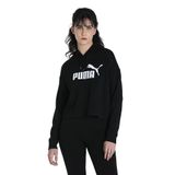Puma Essentials Logo Cropped Women's Hoodie Kadın Kapüşonlu Sweatshirt, Puma Black, L