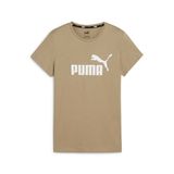 Puma Essentials Logo Kadın Bej Yuvarlak Yaka Tişört