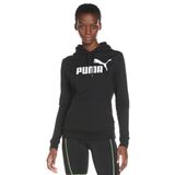 Puma Essentials Logo Women's Hoodie Kadın Kapüşonlu Sweatshirt, Puma Black, XS