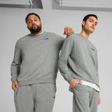Puma Essentials Small No 1 Logo Crew Erkek Gri Bisiklet Yaka Sweatshirt