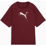 Puma Evostrıpe Graphic Tee Kadın T-Shirt Nefes Alabilir Kumaş ile Günlük Kullanım için Uygun - Bordo - Bej - Pembe