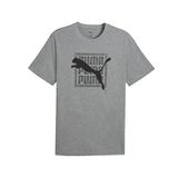 Puma Graphic Puma Wording Tee Erkek Günlük Tişört 69177503 Gri