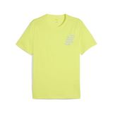 PUMA GRAPHICS RUNNING SLOGAN TEE Erkek/Unisex Tişört, Lemon Sherbert, M