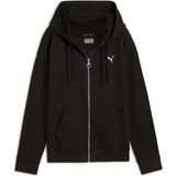 Puma Her Full-Zip Hoodie Kadın Ceket Uzun Kol Midi Kesim Siyah Düz Desenli Spor Stil