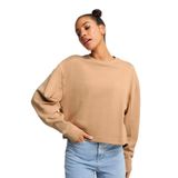 Puma HER Relaxed Crew Yuvarlak Yaka Regular Fit Düz Sweatshirt, M, 5003273192, Krem, kadın