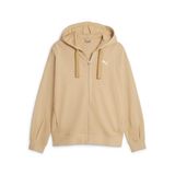 PUMA HER Terry Fermuarlı Kadın Kapüşonlu Sweatshirt (Sand Dune/L)