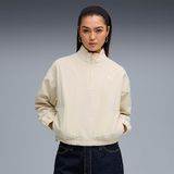 Puma Her Woven Kadın Ekru Klasik Yaka Sweatshirt