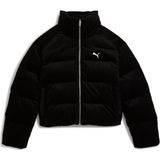 Puma Kadın Corduroy Puffer Jacket Uzun Kol Midi Kesim Siyah Düz Desenli Yetişkin Ceket - XS