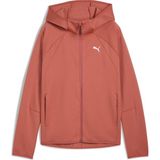 Puma Kadın Evostrıpe Full-Zip Hoodie Spor Ceket A-Form Fit Kırmızı Cepli Dokuma - XS