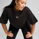 Puma Kadın Geniş Kesim Tişört Rahat Kesim ve Düşük Omuz Detaylarıyla Siyah Renk - XS