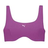 PUMA Kadın jakarlı Scoop bikini üstü, Mor, XS