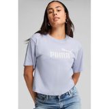 Puma Kadın Mavi Kısa Kol ESS Cropped No.1 Logo T-Shirt Spor ve Günlük Kullanım İçin - XS