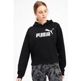 Puma Kadın Siyah Sweatshirt XL Beden ESS Cropped Logo Hoodie T Modeli