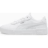 Puma Kadın Spor Ayakkabı Carina 2.0 Lux Beyaz-Gri Düz Taban Tekstil Malzeme ile Günlük Kullanım