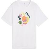 Puma Kadın Spor Tişört 68508502 Graphics Relaxed Fruity Beyaz Desenli Rahat Kesim - XS