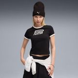 Puma Kadın Tişört Siyah Renkli Dar Kesim Retro Tasarım ile Modern Stil - XS