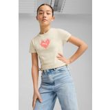 Puma Kız Çocuk Bej Kısa Kollu Tişört 15-16 Y Beden FLAMING LOVE Knotted Tee Modeli