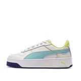 PUMA Kız Çocuk Spor Ayakkabı, PUMA White-Safe Lake-Lemon Sherbert, 36 Numara