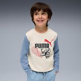 Puma Little Runners Crew Çocuk Bisiklet Yaka Sweatshirt - Bej - Mavi - 6-7 Yaş
