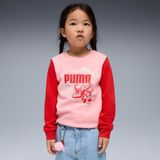 Puma Little Runners Crew Çocuk Bisiklet Yaka Sweatshirt - Pembe - Kırmızı