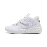 Puma MB.05 MIST Genç Basketbol Ayakkabısı, 37, 312800, PUMA White-Gold, Üniseks-Çocuklar