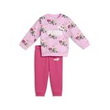 PUMA MINICATS SUPER PUMA AOP Crew Unisex Bebek Eşofman Takımı Mauve Glow 3-4 YAŞ