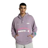 Puma Pamuk Erkek Kapşonlu Boyun Sweatshirt, Soluk Erik, 40