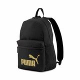 Puma Phase Backpack Unisex Yetişkin Sırt Çantası, Puma Black-Golden logo, X