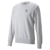 PUMA Pivot Crew Emb Erkek Sweatshirt, Regular Kalıp, Bisiklet Yaka, Gri, M