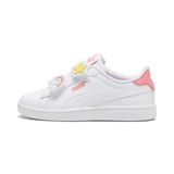 PUMA Puma Smash 3.0 Badges V PS Kız Çocuk Spor Ayakkabı, PUMA White-Passionfruit, 35