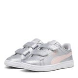 PUMA PumaSmash 3.0 Gliz Glam V PS Kız Çocuk Spor Ayakkabı, Glacial Gray-Frosty Pink, 28