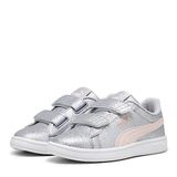 PUMA PumaSmash 3.0 Gliz Glam V PS Kız Çocuk Spor Ayakkabı, Glacial Gray-Frosty Pink, 33