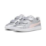 PUMA PumaSmash 3.0 Gliz Glam V PS Kız Çocuk Spor Ayakkabı, Glacial Gray-Frosty Pink, 35