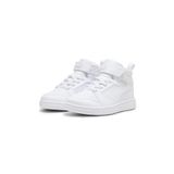 PUMA Rebound V6 Mid Ac+ PS üniseks çocuk spor ayakkabısı, Beyaz Soğuk Açık Gri, 28