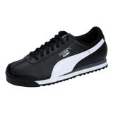 Puma Roma Basic Youth Trainers Black White Silver Unisex Çocuk Spor Ayakkabı