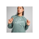 Puma SCRIPT COMFORT HOODİE GREEN MOON KADIN KAPÜŞONLU SWEATSHIRT