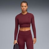 Puma Shape Cropped Ls Kadın Bordo Antrenman T-Shirt 527473.96
