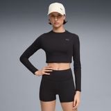 Puma Shape Cropped Ls Kadın Siyah Antrenman T-Shirt.01