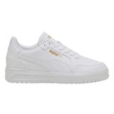 PUMA Shuffle Downtown Unisex Yetişkin Spor Ayakkabı, PUMA White-Feather Gray, 45