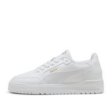 PUMA Shuffle Downtown Unisex Yetişkin Spor Ayakkabı, PUMA White-PUMA White-Gold, 45