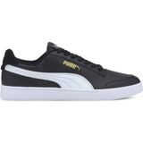 Puma Shuffle Unisex Sneaker Suni Deri Düz Taban ile Konforlu Günlük Kullanım için İdeal Ayakkabı - Siyah - Beyaz