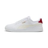 Puma Shuffle White-Warm White-Dark Crimson Erkek-Unisex Günlük Spor Ayakkabı