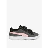 Puma Siyah Kız Çocuk Yürüyüş Ayakkabısı 39468603-PumaSmash 3.0 Gliz Glam V