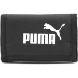 Puma Siyah Phase Cüzdan VO07995101 Unisex Kullanıma Uygun Cırt Cırtlı Kapama ve 3 Kart Yuvası - Tek Renk