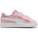 Puma Smash 3.0 Badges Pembe Çocuk Ayakkabı Erkek Çocuklar İçin Kauçuk Taban ve Sentetik Malzeme