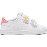Puma Smash 3.0 Beyaz Kız Çocuk Sneaker Suni Deri Taban Kauçuk Hafif ve Esnek Tasarım