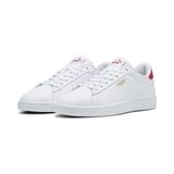 PUMA Smash 3.0 L erkek spor ayakkabısı, White Club Red Gold, 42.5 EU