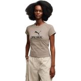 Puma Sport Graphic Kadın Bej Günlük Stil T-Shirt 69405181